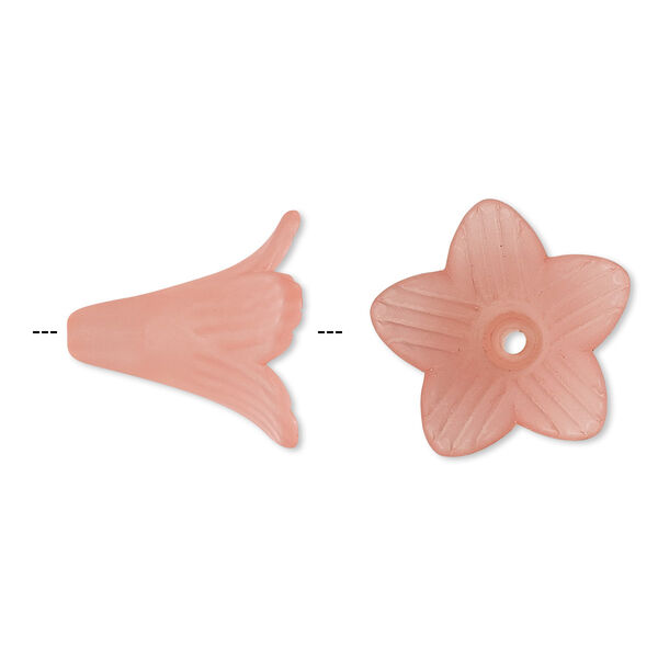 Component, acrylic, frosted pink, 22x22mm flower. Sold per pkg of 25. image number 0