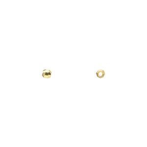 Bead, gold-finished brass, 2.5mm faceted round. Sold per pkg of 48.