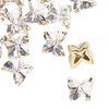 Sew-on 12pk crystal gold plate, Preciosa Czech crystal 10mm spacer butterfly image number 0