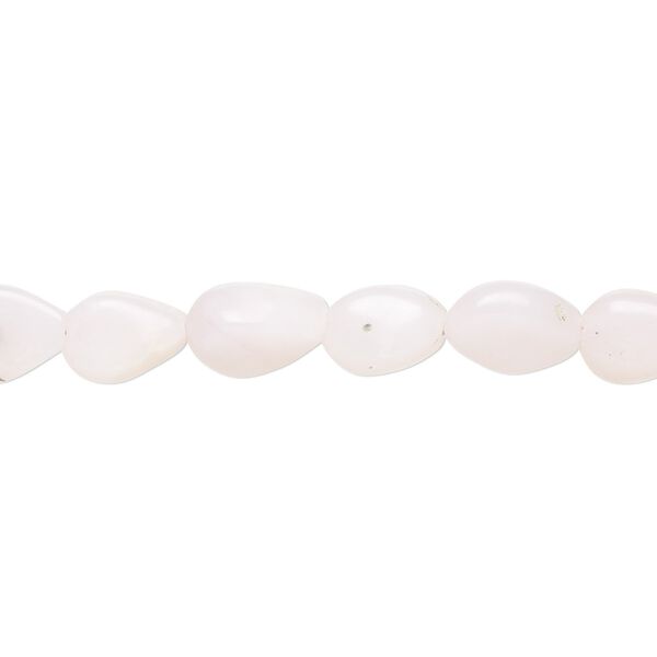 Pink opal 1pkg1, hand-cut puffed teardrop bead natural 8 inch 7x6mm-9x7mm image number 0