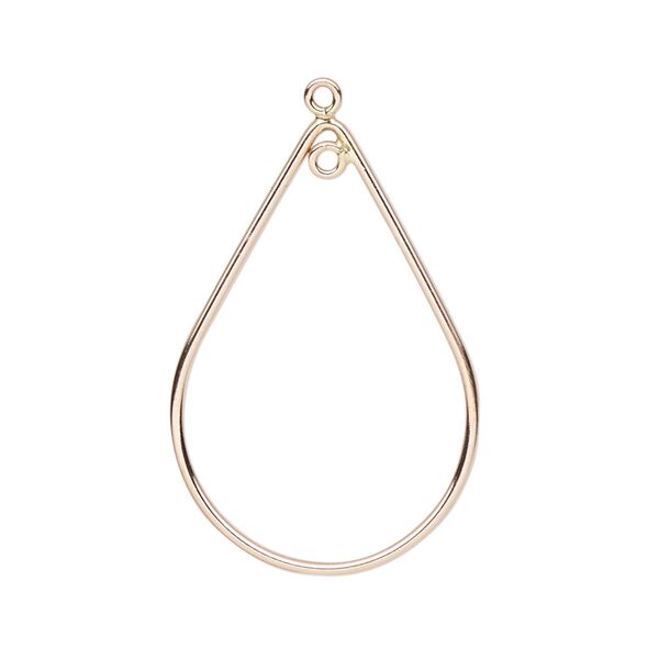 Focal, 14Kt rose gold-filled, 30x20.5mm open teardrop. Sold individually. image number 0