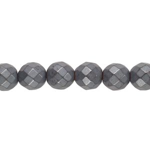 Hemalyke™ 1pkg1, matte faceted round bead 15.5-16 inch 8mm