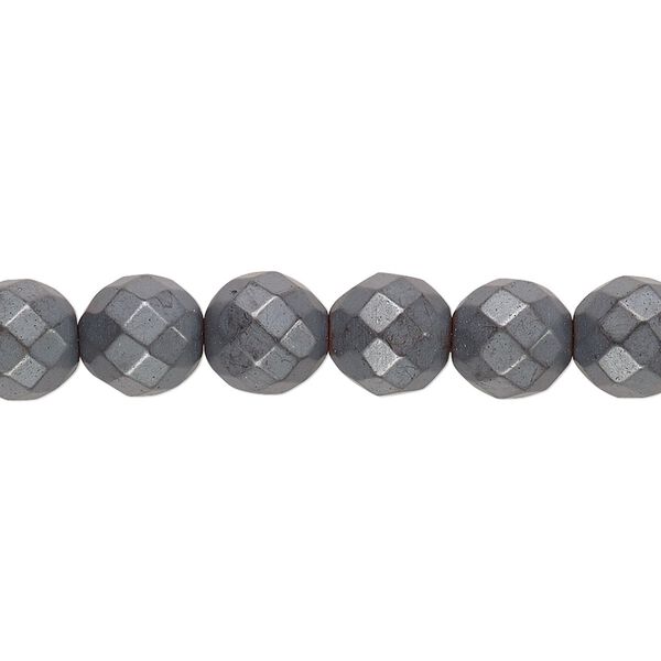 Hemalyke™ 1pkg1, matte faceted round bead 15.5-16 inch 8mm image number 0