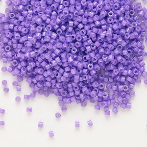Seed bead, Delica®, glass, pkg/7.5g, #11 round, opaque red violet (DB-1379).