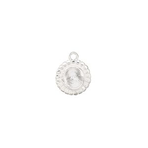 Drop, sterling silver, 10.5mm beaded round with SS24 chaton setting. Sold individually.