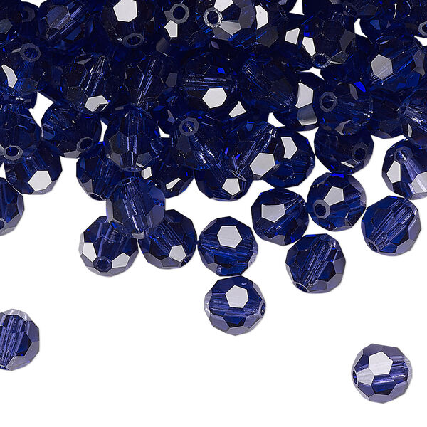 Bead 24pk deep tanzanite, Preciosa Czech crystal 6mm round image number 0