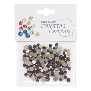 Flat back 1pkg144 crystal volcano, Crystal Passions&reg; rhinestone 3.0-4.8mm round SS12 / SS16 / SS20