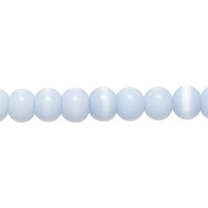 Bead, cat's eye glass (fiber optic glass), light blue and violet, 6x4mm-8x6mm rondelle. Sold per 14-inch strand, approximately 65 beads.