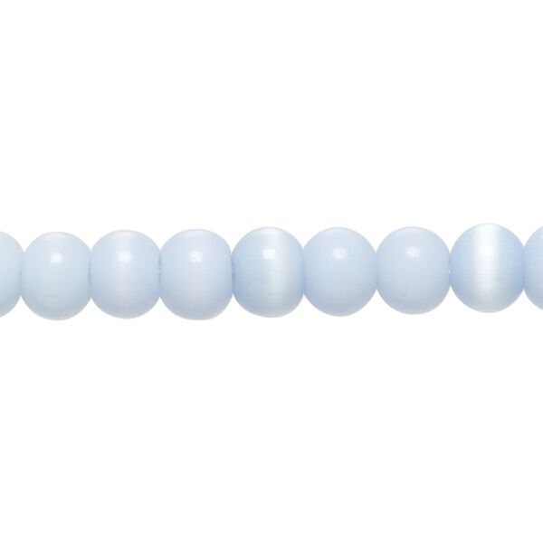 Bead, cat's eye glass (fiber optic glass), light blue and violet, 6x4mm-8x6mm rondelle. Sold per 14-inch strand, approximately 65 beads. image number 0
