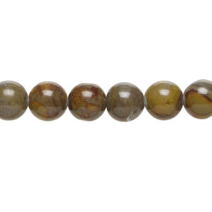 Brown chrysanthemum stone 1pkg1, round bead natural, 15 inch 8mm