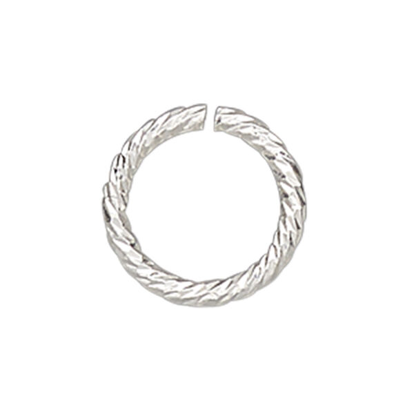 Jump ring, sterling silver, 6mm diamond-cut round, 4.7mm inside diameter, 20 gauge. Sold per pkg of 20. image number 0