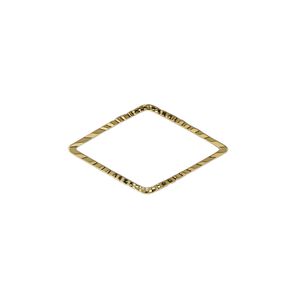 Component, gold-plated brass, 23x13mm single-sided diamond-cut open diamond, 1.3mm thick. Sold per pkg of 100.