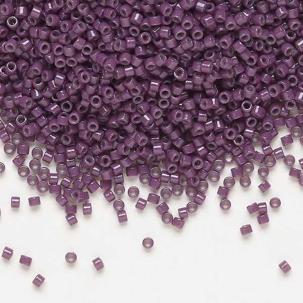 Seed bead, Delica®, glass, pkg/7.5g, #11 round, Duracoat® opaque outside dyed grape (DB-2360). image number 0