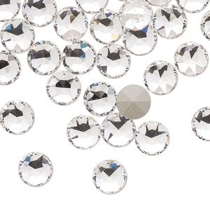 Round stone 144pk crystal clear foil back, Swarovski® 7.07-7.27mm light round SS34 1098