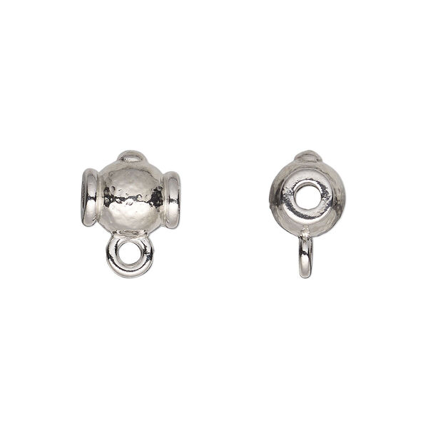 Bead, TierraCast®, white bronze-plated pewter (tin-based alloy), 10x9mm guru with closed loop. Sold per pkg of 20. image number 0