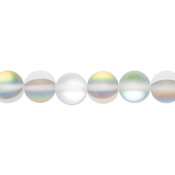 Bead, iridescent glass, translucent matte clear vitrail, 8mm round. Sold per 15-1/2" to 16" strand. image number 0