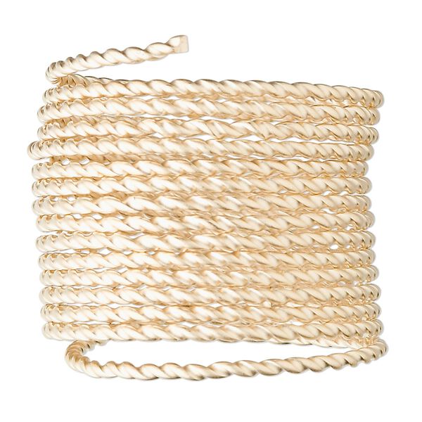 Wire, 12Kt gold-filled, full-hard, twisted square, 16 gauge. Sold per pkg of 5 feet. image number 0
