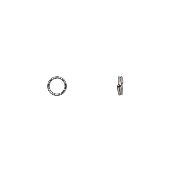 Split ring, gunmetal-finished steel, 5mm round with 3.7mm inside diameter. Sold per pkg of 100. image number 0