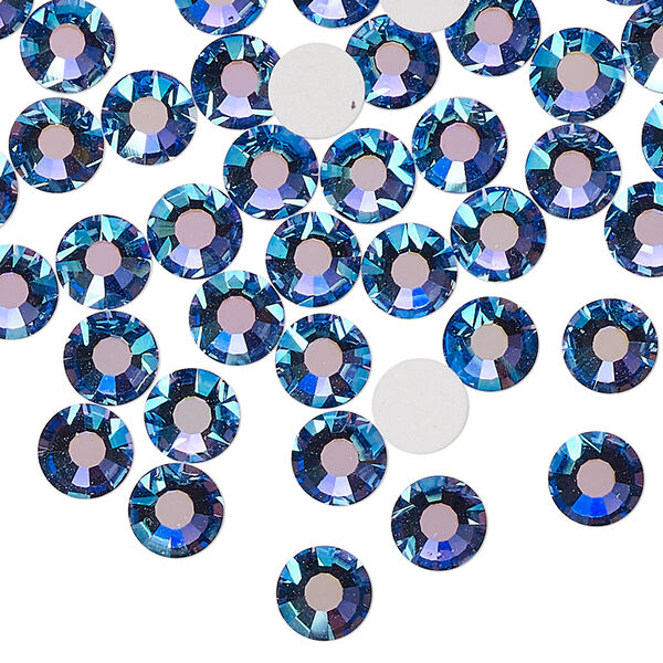 Flat back 288pk blue violet AB foil back, Preciosa MAXIMA Czech crystal rhinestone 6.32-6.5mm chaton rose round SS30 image number 0