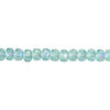 Bead, Czech fire-polished glass, light aqua AB, 5x4mm faceted rondelle. Sold per 15-1/2" to 16" strand. image number 0