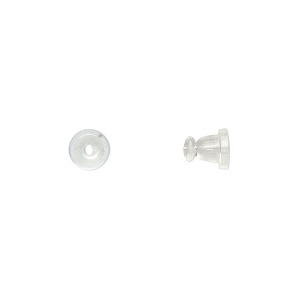 Earnut, rubber, clear, 6x5mm safety nut. Sold per pkg of 500 pairs. image number 0