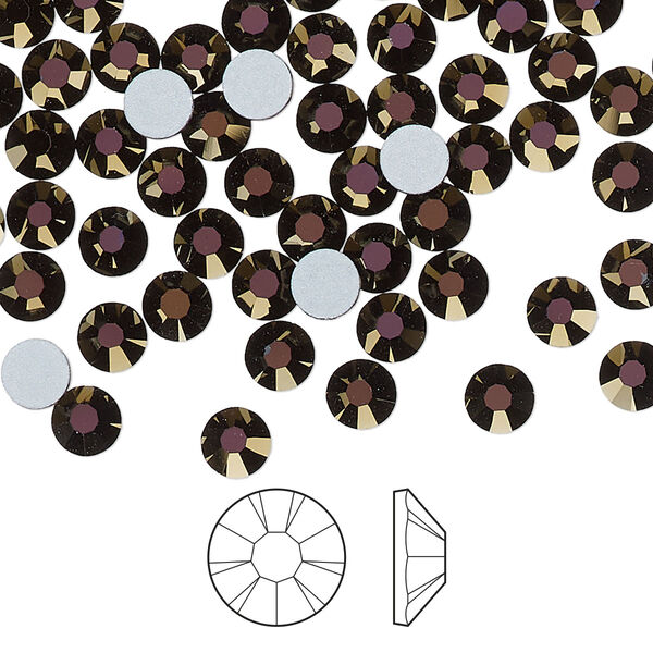 Flat back 144pk jet odyssey foil back, Preciosa MAXIMA Czech crystal rhinestone 4.6-4.8mm chaton rose round SS20 image number 0