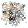 Bead mix, glass pearl, mixed colors, 2-14mm mixed shape. Sold per 100-gram pkg, approximately 140-200 beads. image number 1