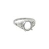 Ring, Sure-Set™, sterling silver, two-leaf band with 10x8mm 4-prong oval setting, size 7. Sold individually. image number 0