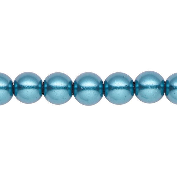Pearl 2pk teal, Celestial Crystal® 8mm round 15.5-16 inch image number 0