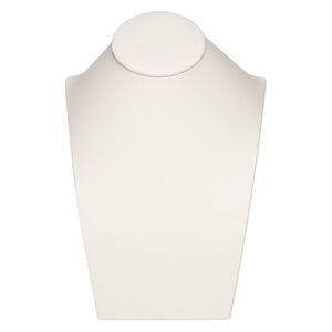 Display, necklace, leatherette, cream, 7 x 5 x 3-1/4 inches with VELCRO® tab on back. Sold individually.