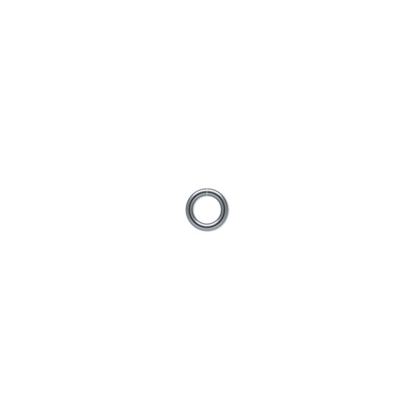 Jump ring, gunmetal-plated brass, 4.5mm round, 3.1mm inside diameter, 22 gauge. Sold per pkg of 100. image number 0