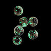 Bead, lampworked glass, clear / black / glow-in-the-dark / gold, 8mm round. Sold per pkg of 6. image number 1