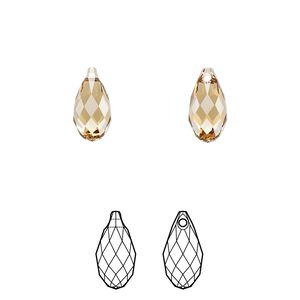 Briolette 144pk light Colorado topaz, Swarovski® 11x5.5mm pendant drop 6010