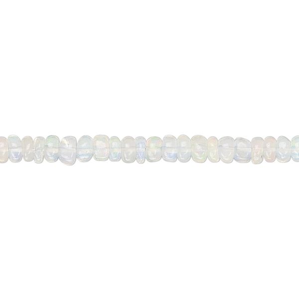 Ethiopian opal 1pkg1, hand-cut rondelle bead natural 15.5-16 inch graduated 3x2mm-5x3mm image number 0