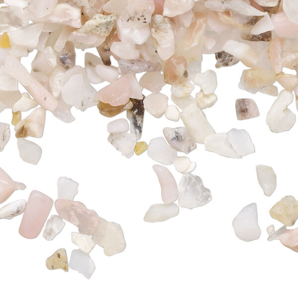 Inlay chip, pink opal (natural), mini undrilled tumbled polished chip, Mohs hardness 5 to 6-1/2. Sold per 2-ounce pkg. image number 0