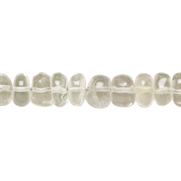 Green quartz 1pkg1, hand-cut rondelle bead 13 inch 7x5mm-9x6mm image number 0