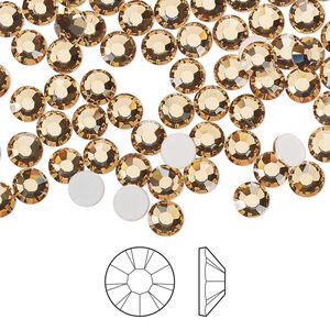 Flat back 144pk light Colorado topaz foil back, Preciosa MAXIMA Czech crystal rhinestone 4.6-4.8mm chaton rose round SS20