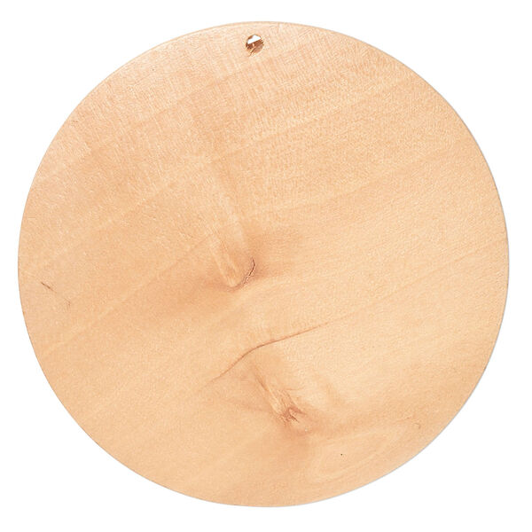 Focal, Korean boxwood (natural), brown, 40-60mm top-drilled round. Sold per pkg of 3 pairs. image number 1