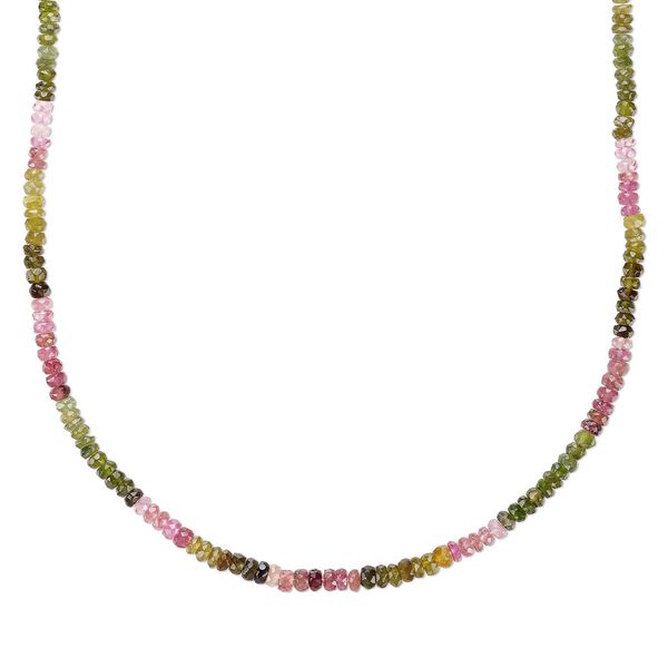 Green tourmaline / pink tourmaline 1pkg1, hand-cut faceted rondelle bead natural 15.5-16 inch graduated 4x1mm-5x3mm image number 1