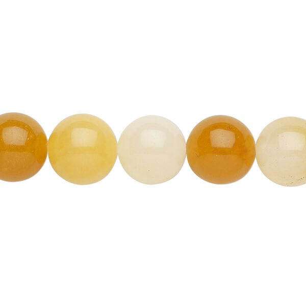 Bead, golden "jade" (quartz) (natural), 10mm round, B grade, Mohs hardness 7. Sold per 15-1/2" to 16" strand. image number 0