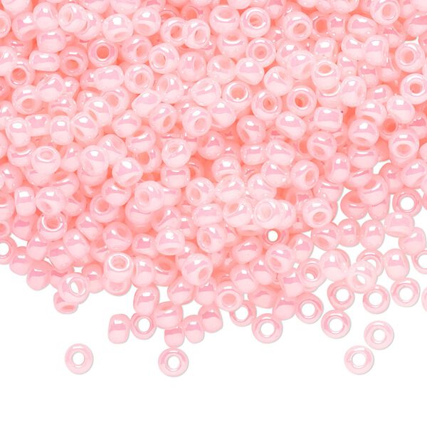 Seed bead, TOHO BEADS®, glass, pkg/50g, #8 round, opaque ceylon innocent pink (TR-08-145). image number 0