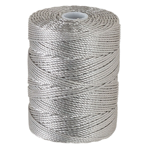 Thread, C-Lon®, nylon, argentum, 0.5mm diameter. Sold per 92-yard spool. image number 0