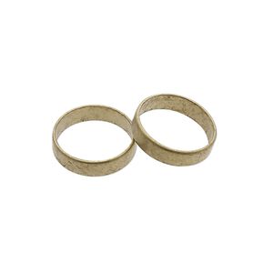Ring, unpolished raw brass, 5mm wide, size 8. Sold per pkg of 2.
