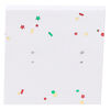 Earring card, paper, white with rainbow confetti, 2x2-inch square. Sold per pkg of 100. image number 0