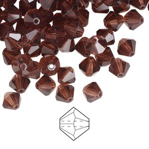 Bead 144pk light burgundy, Preciosa Czech crystal 6mm bicone