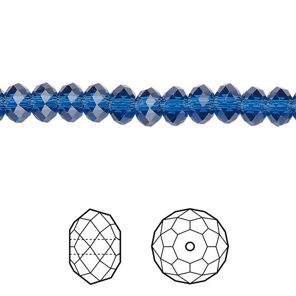 Bead 12pk dark sapphire, Crystal Passions® Regenerated 6x4mm rondelle 5040 image number 0