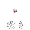Drop 12pk amethyst, Crystal Passions® 6mm pendant mini disk 6428 image number 0