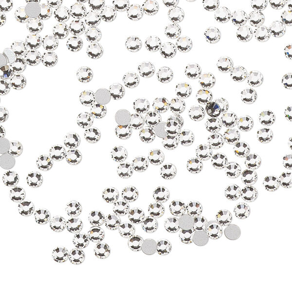 Flat back, Dance With Me™ crystal rhinestone, crystal clear, foil back, 2.3-2.5mm rose, SS8. Sold per pkg of 1,440 (10 gross). image number 0