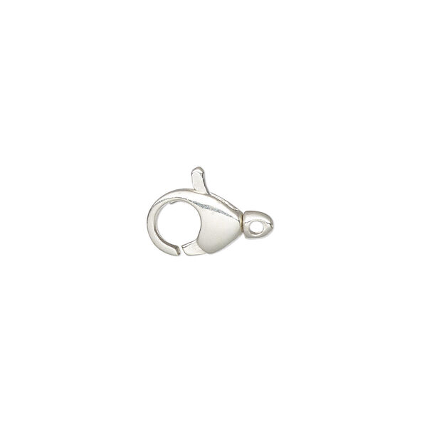 Clasp, lobster claw, sterling silver and steel, 8.5x6mm oval with swivel. Sold individually. image number 0