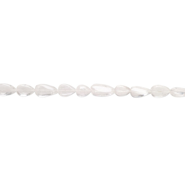 Quartz crystal 1pkg1, hand-cut puffed teardrop bead natural, 13 inch 15x12mm-24x14mm image number 1